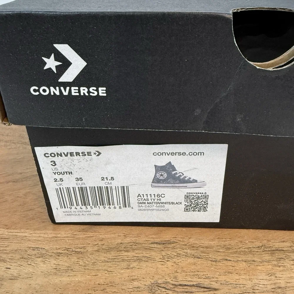 New Big Kids Converse Chuck‎ Taylor All Star High 1V High Tops Sneaker Sz 3 Y
